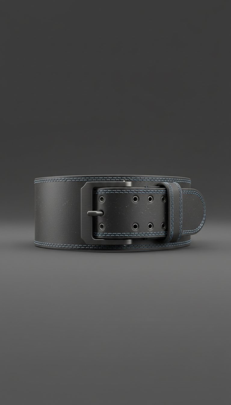 Reinforced Leather Lifting Belt With Steel Buckle