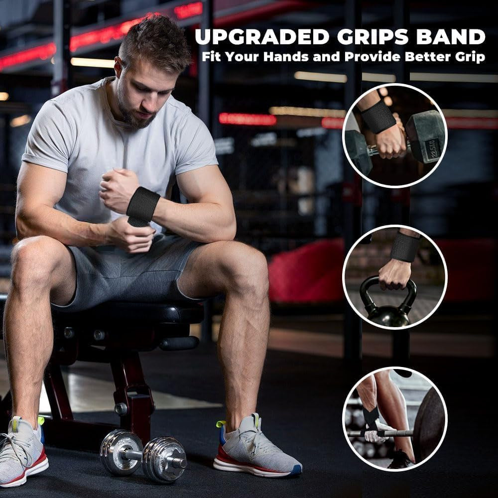 Lifting Straps, Weightlifting Straps, Deadlift Straps with Padded Neoprene for Power Lifting, Bodybuilding, Gym Workout, Strength Training & Fitness Workout, Resistance